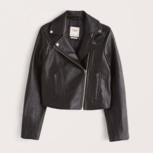Abercrombie & Fitch | Vegan Leather Cropped Moto Jacket